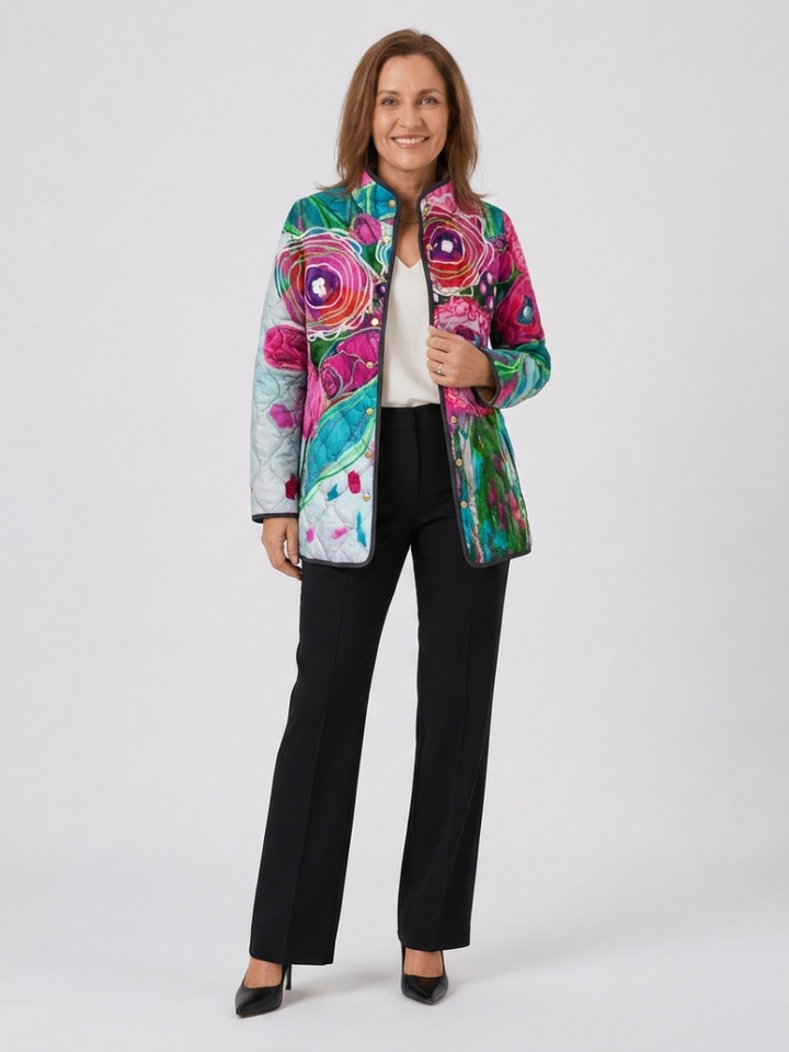 Veste Matelassée Aquarelle Florale Lucie