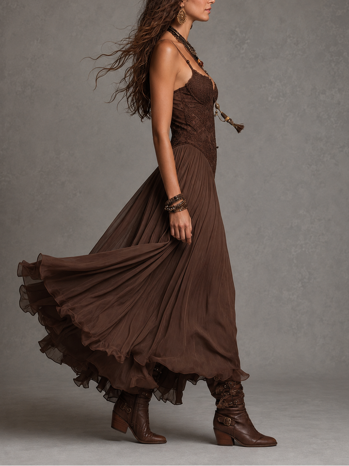 Olivia | Robe Longue Corset en Dentelle