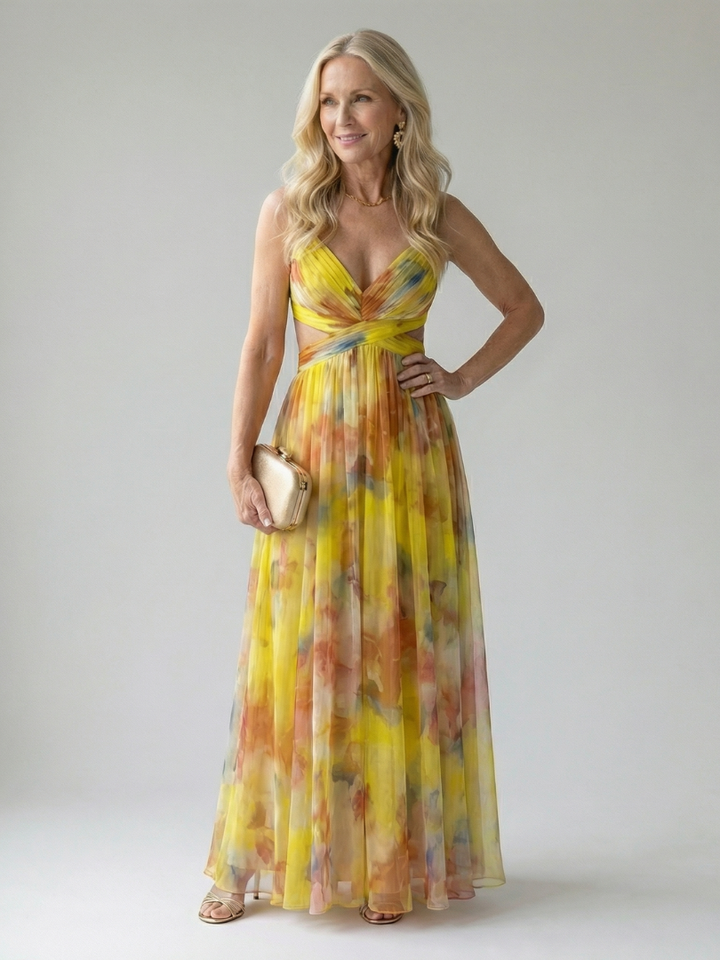 Maison Élise | Robe Maxi à Enveloppe Douce Isel