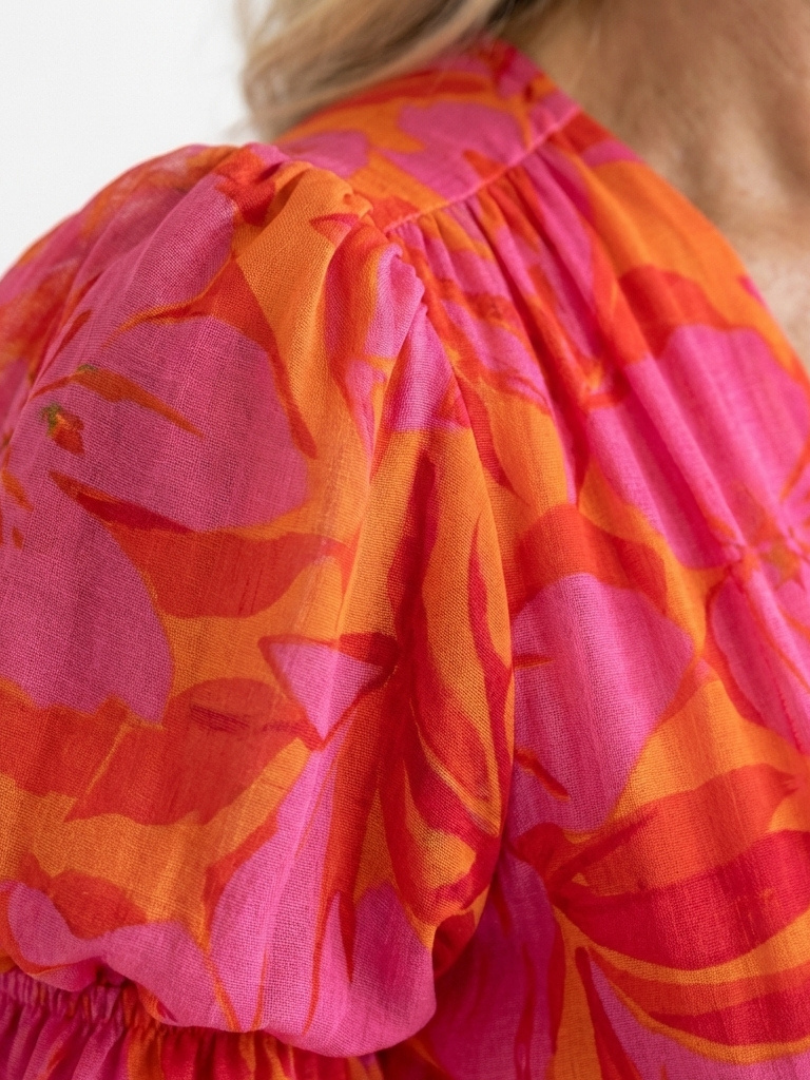 Maison Élise | Robe Midi à Manches Bouffantes Willow