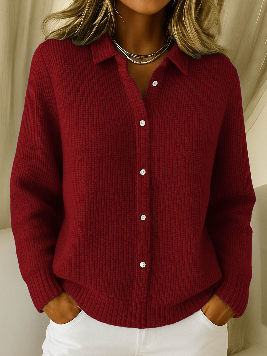 Cardigan Boutonné en Maille Douce | Manches Longues Classiques