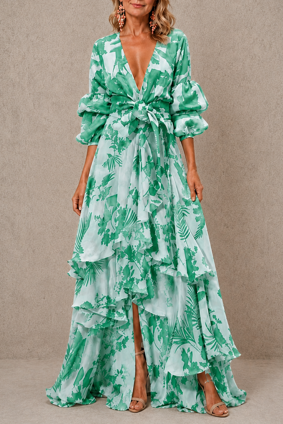 Victoria | Robe Étagée à Ceinture Nouée