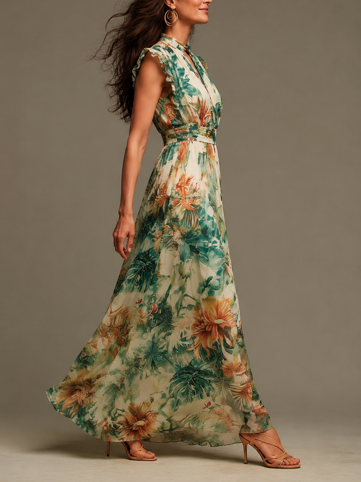 Grace | Robe Tropicale Peinte