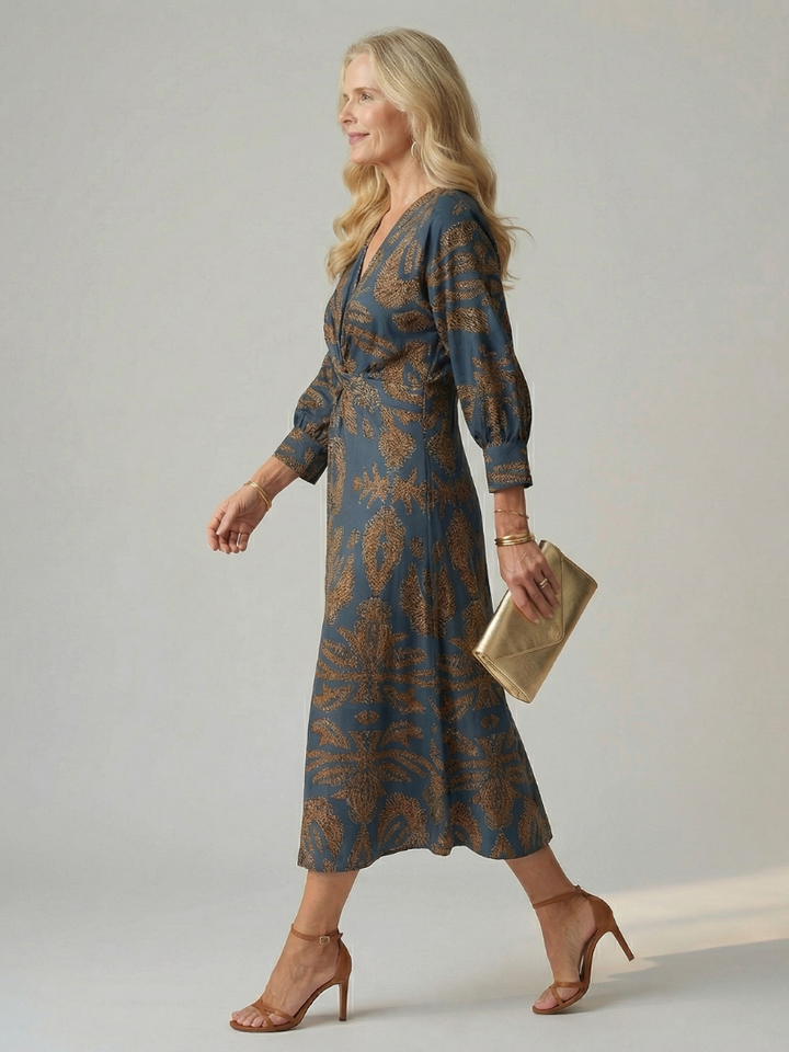 Maison Élise | Robe Midi Wrap Naturelle Lune