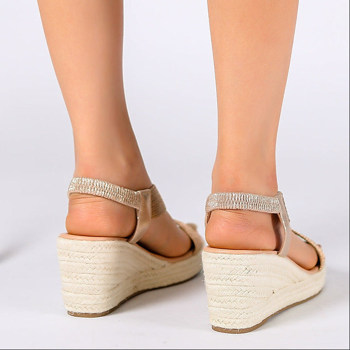 SANDALES À TALON TRESSÉES POUR FEMMES
