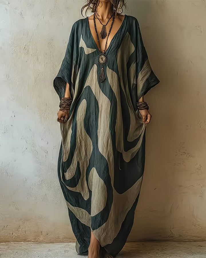 Maison Élise | Robe Maxi Abstraite pour Femmes