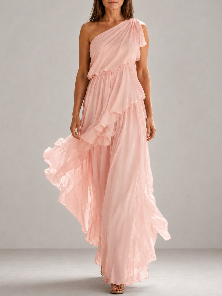 Scarlett | Robe Longue Asymétrique à Volants