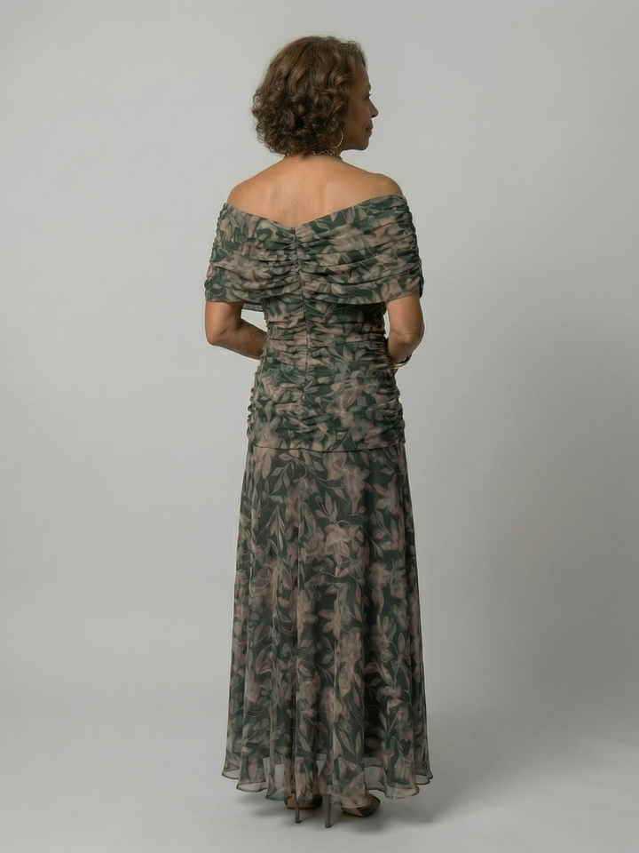 Maison Élise | Robe Midi Décontractée à Épaules Dénudées Calen