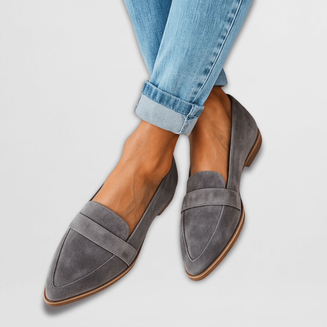Élodie – Mocassins Plats en Suédine Souple