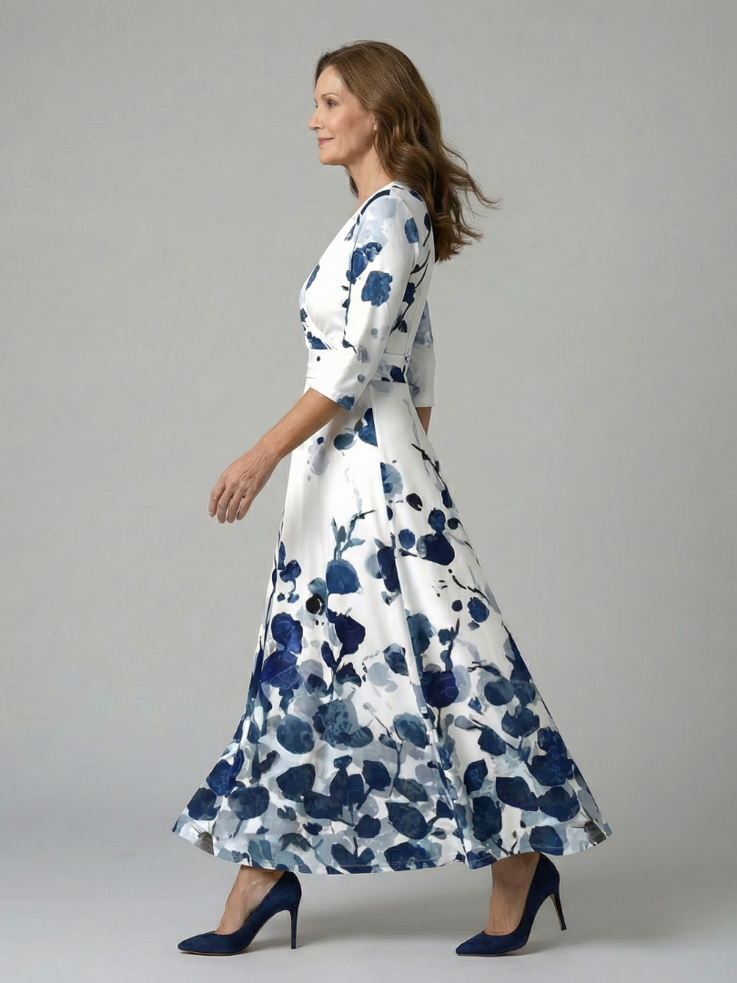 Maison Élise | Robe Midi Croisée à Col Celine