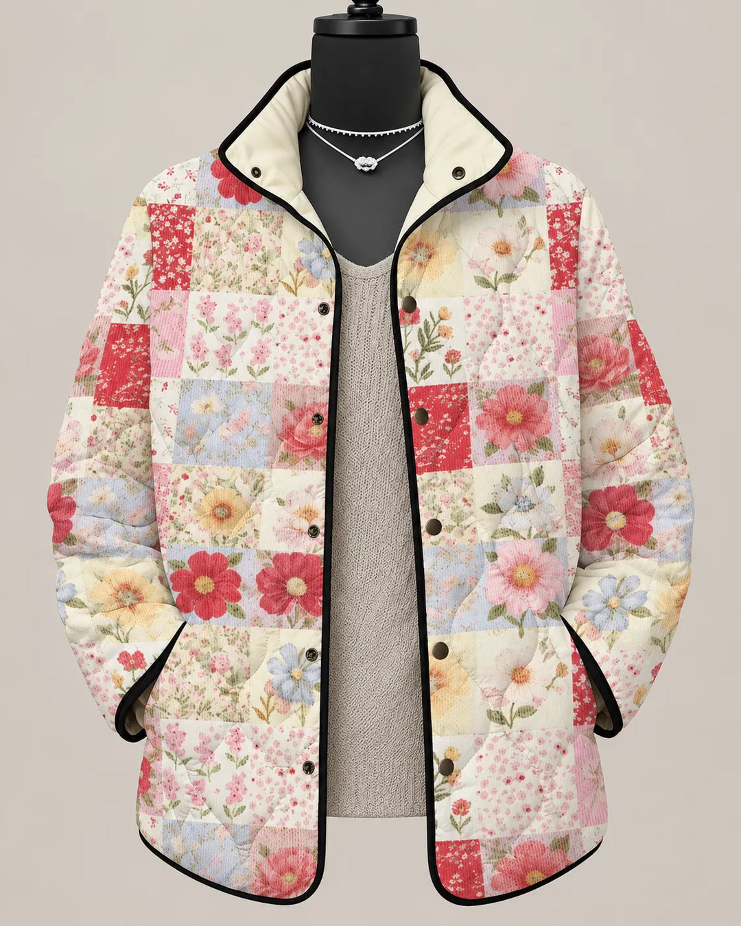 Camilla | Veste Matelassée Jardin Peint