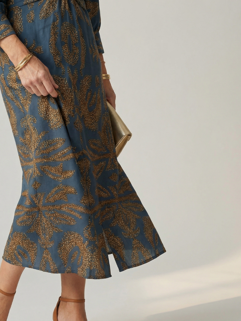 Maison Élise | Robe Midi Wrap Naturelle Lune