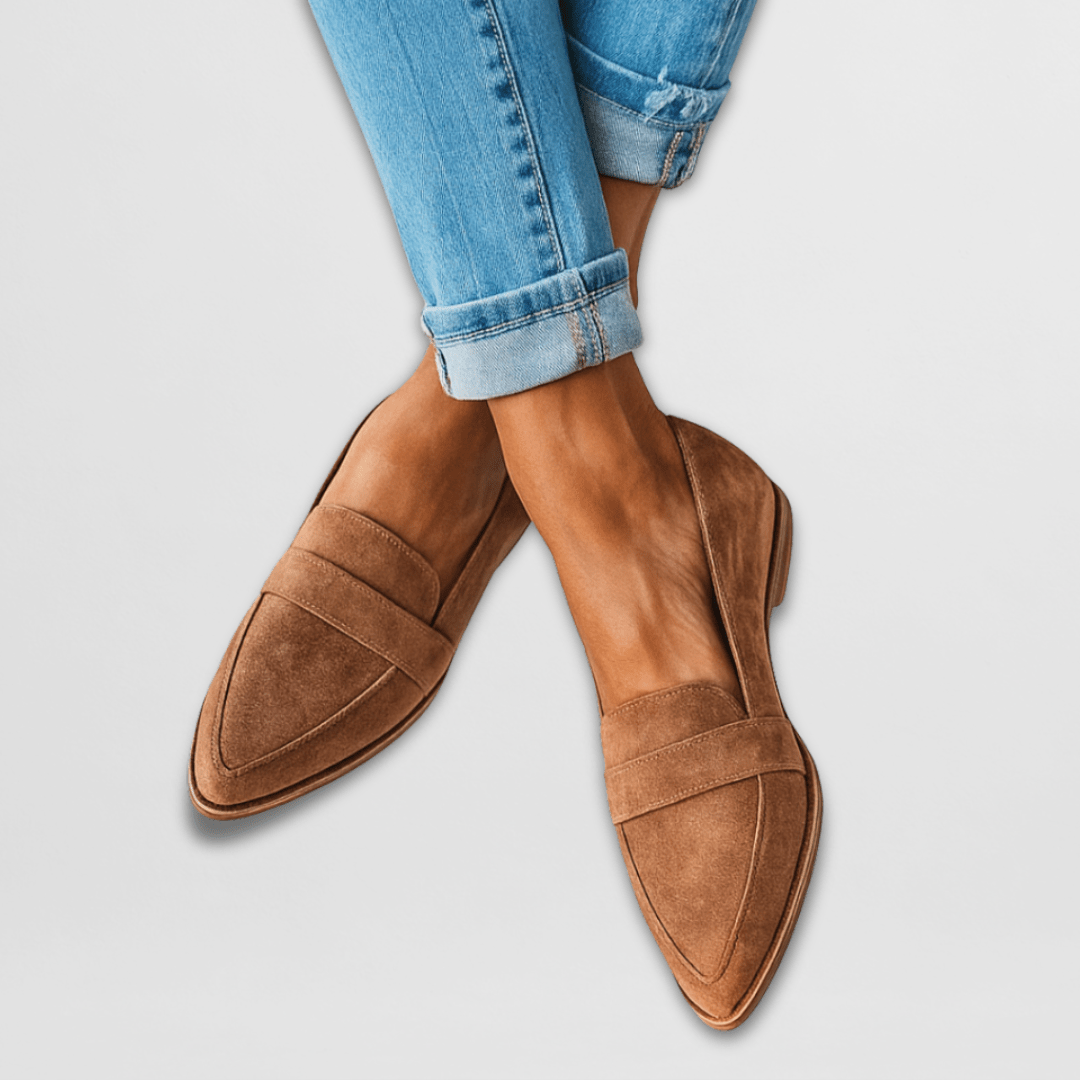 Élodie – Mocassins Plats en Suédine Souple