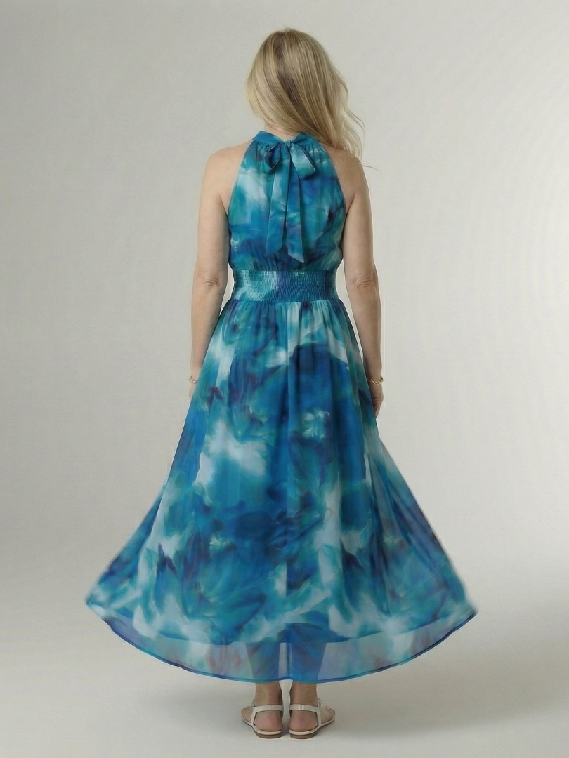 Maison Élise | Robe Midi à Encolure Halter Froncée Sylin