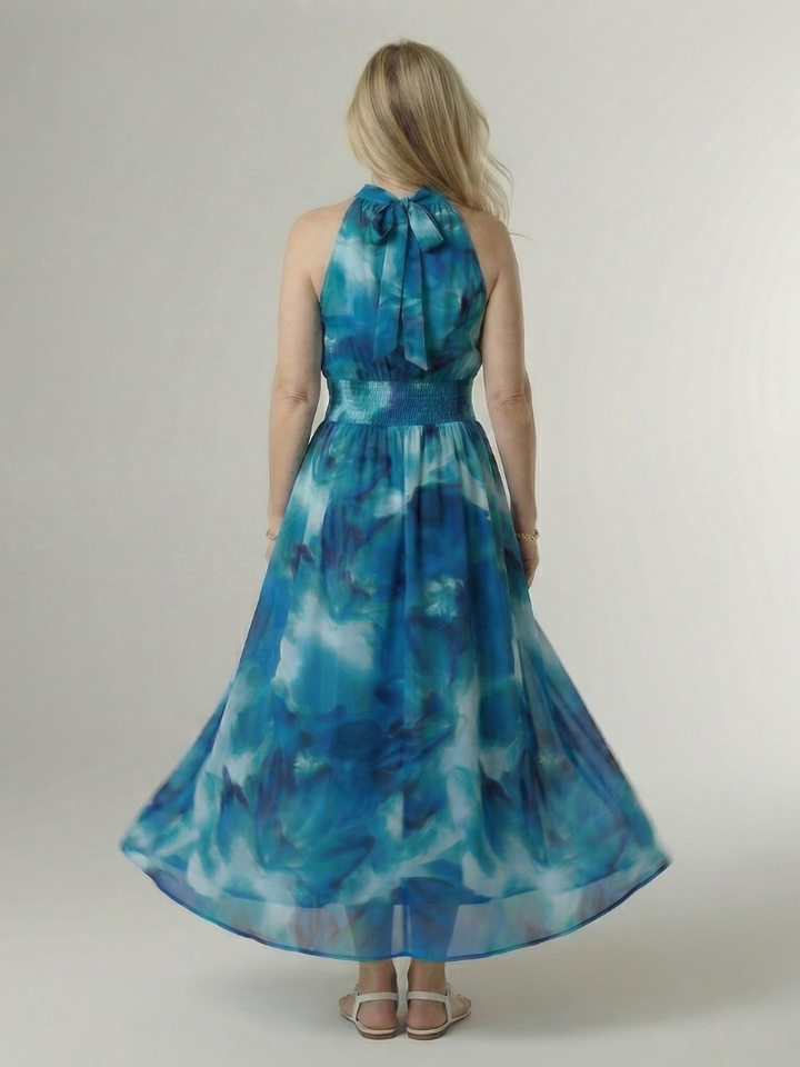 Maison Élise | Robe Midi à Encolure Halter Froncée Sylin