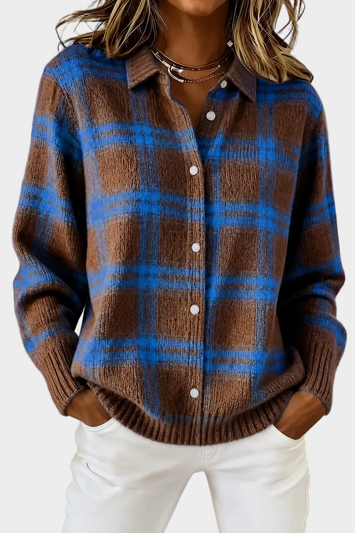 Lumi | Cardigan élégant à carreaux