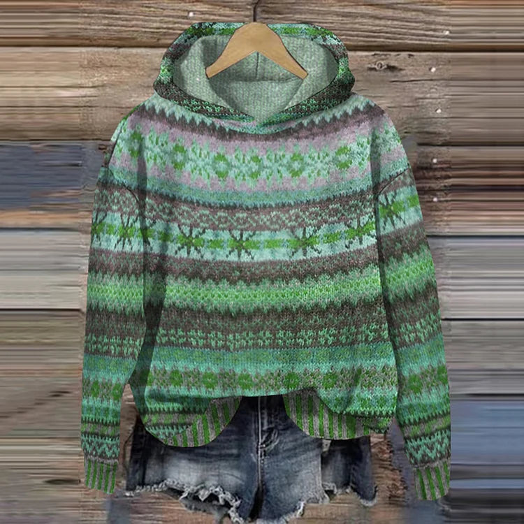 Pull à Capuche Jacquard Chloé