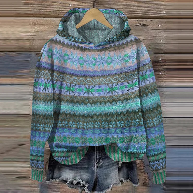 Pull à Capuche Jacquard Chloé