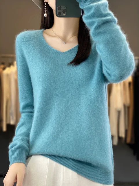 Pull Col V Maille Douce Martine