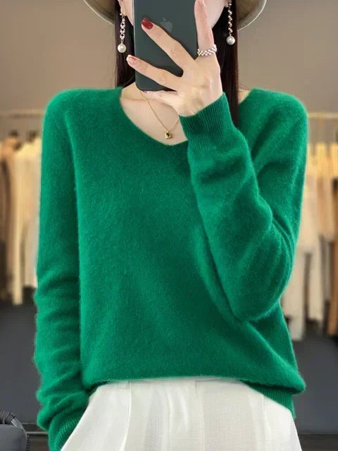 Pull Col V Maille Douce Martine