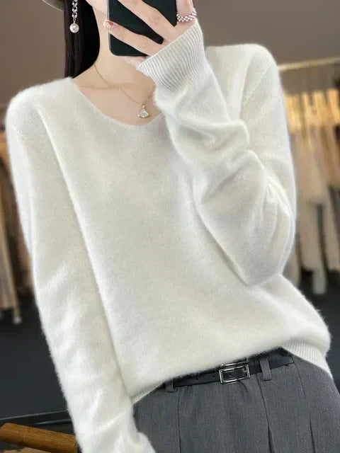 Pull Col V Maille Douce Martine