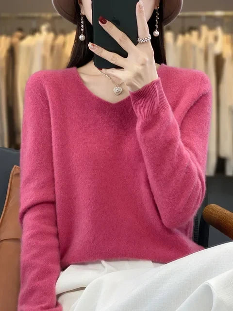 Pull Col V Maille Douce Martine