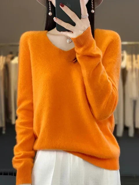 Pull Col V Maille Douce Martine