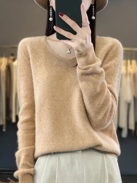 Pull Col V Maille Douce Martine