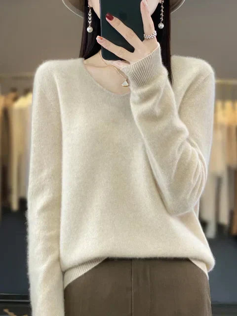 Pull Col V Maille Douce Martine
