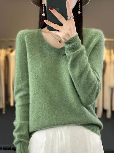 Pull Col V Maille Douce Martine