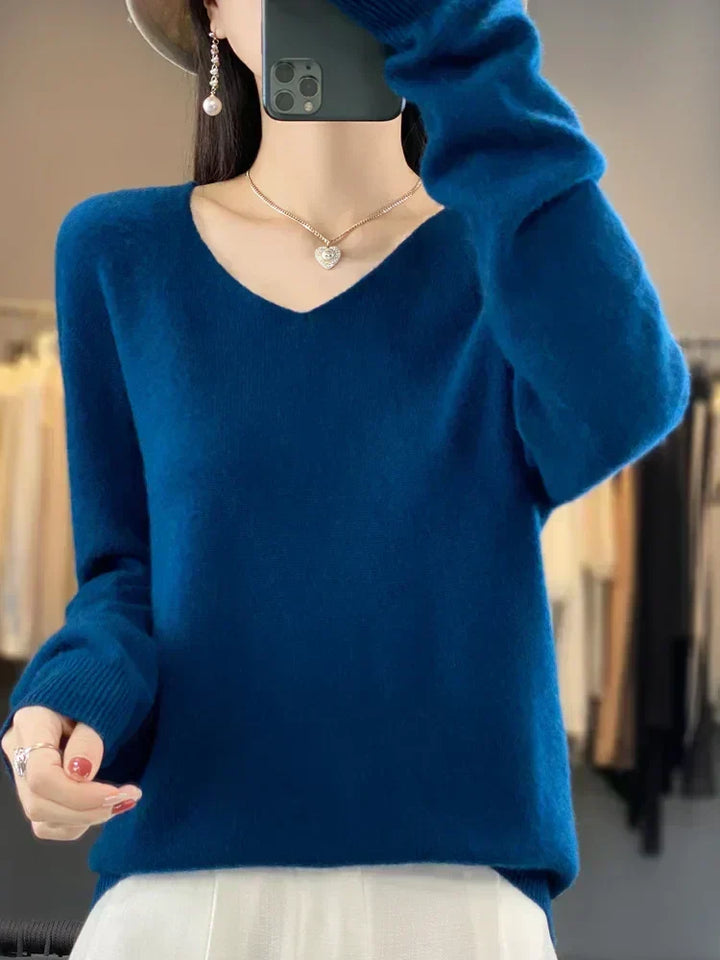Pull Col V Maille Douce Martine