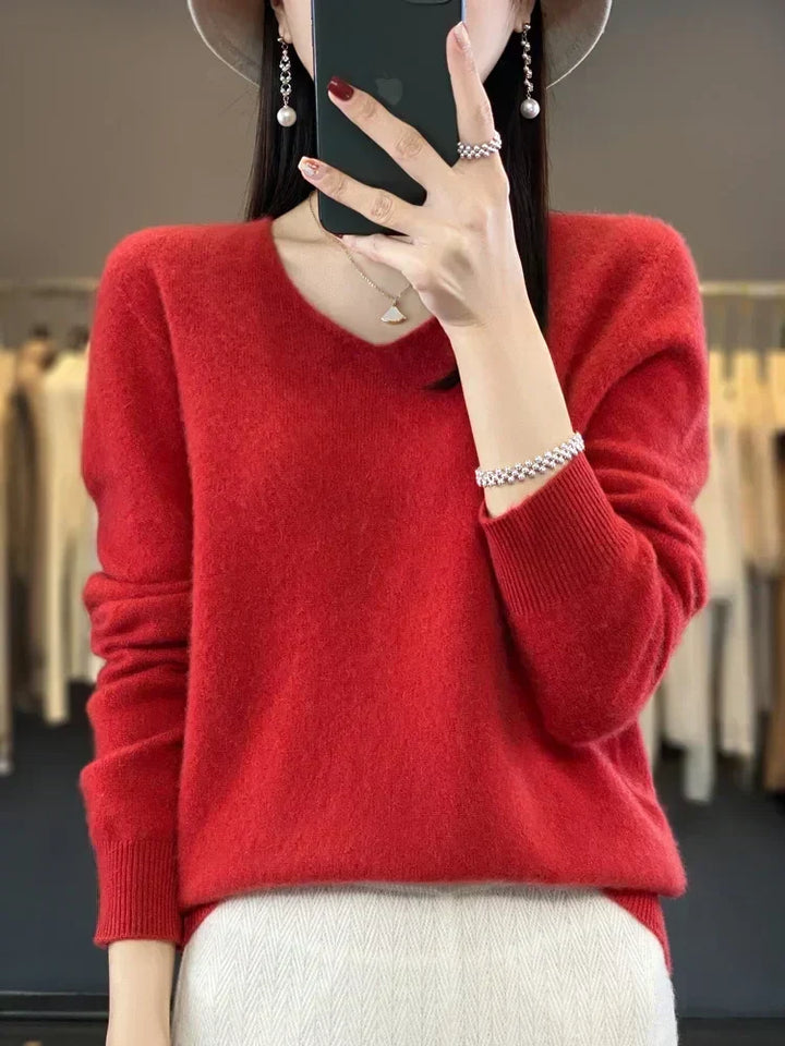 Pull Col V Maille Douce Martine