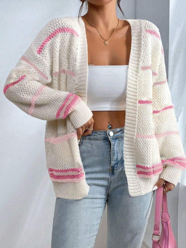 Cardigan Oversize Ouvert en Maille Douillette