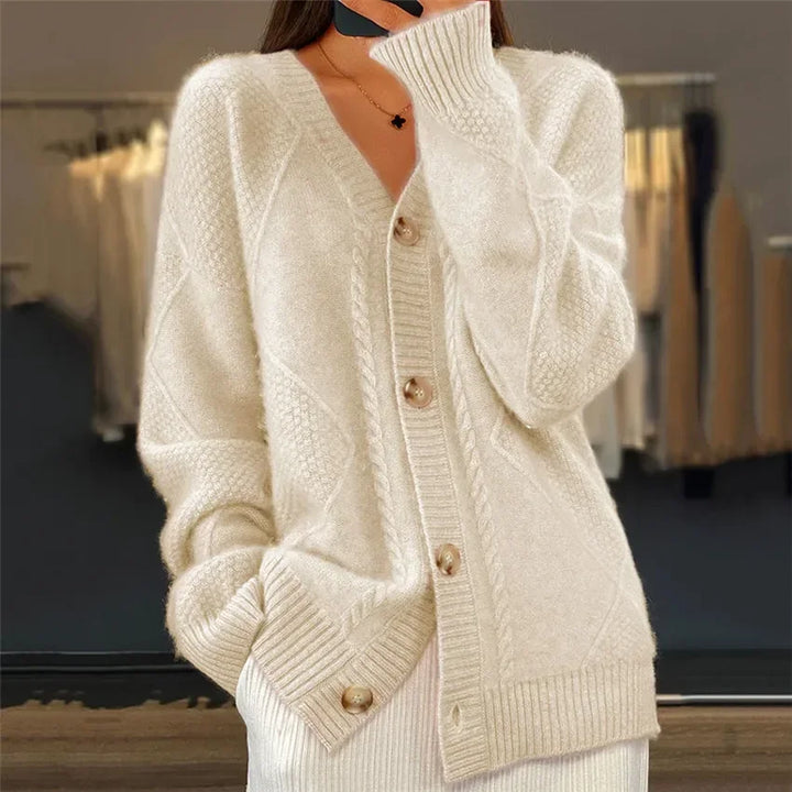 Lena | Cardigan Boutonné Doux Manches Élégantes