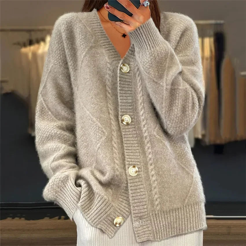 Lena | Cardigan Boutonné Doux Manches Élégantes