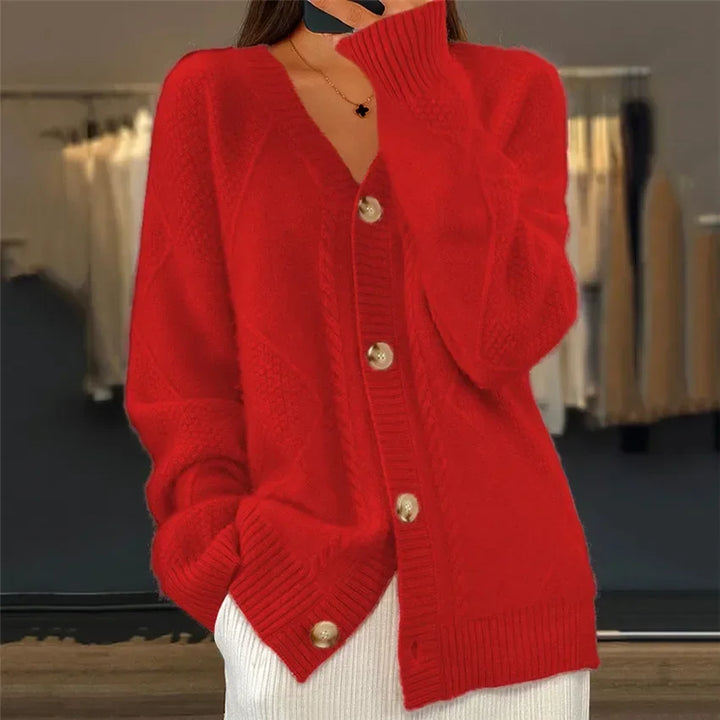 Lena | Cardigan Boutonné Doux Manches Élégantes