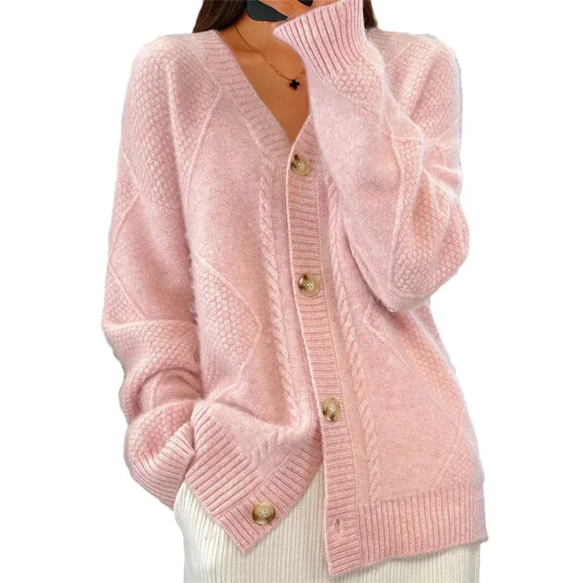 Lena | Cardigan Boutonné Doux Manches Élégantes