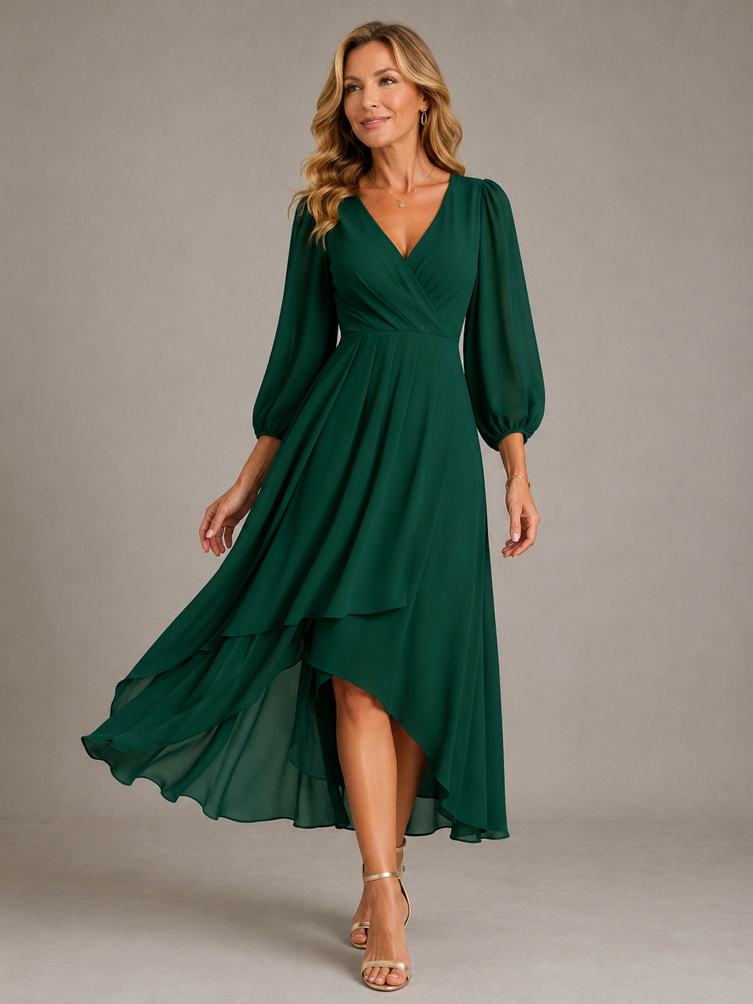 Mia | Robe Longue Élégante à Col en V