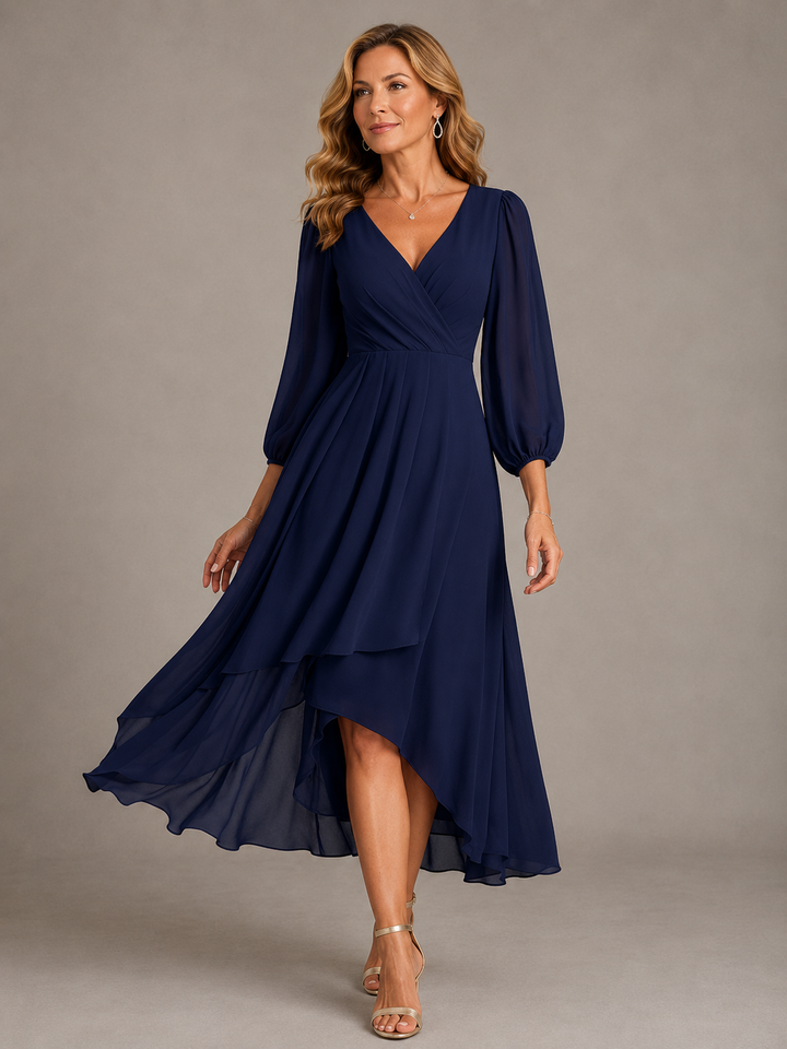 Mia | Robe Longue Élégante à Col en V