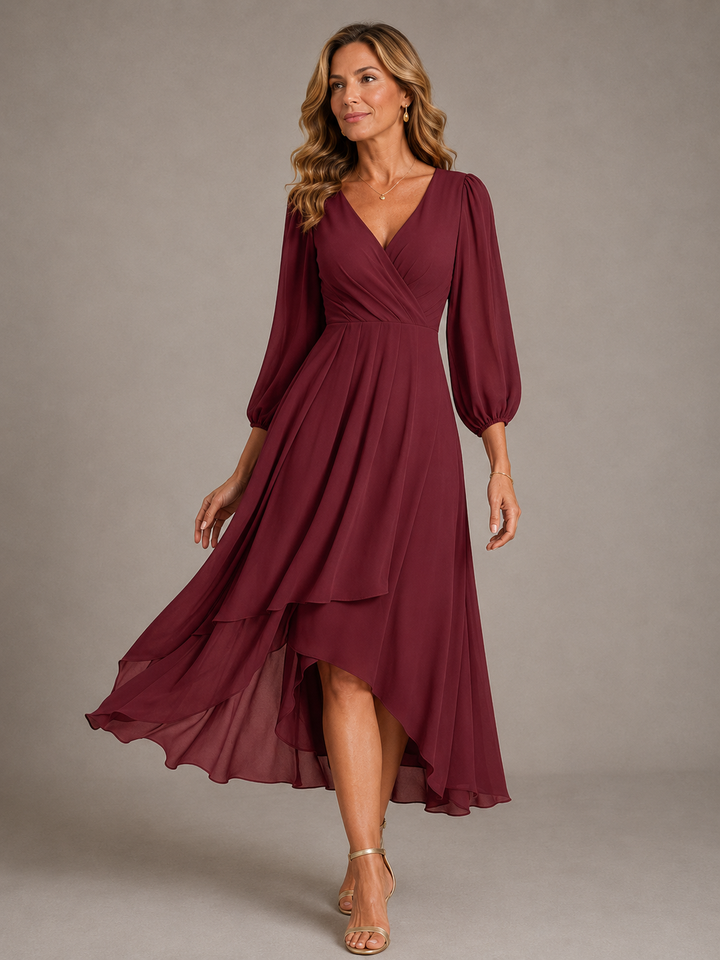 Mia | Robe Longue Élégante à Col en V