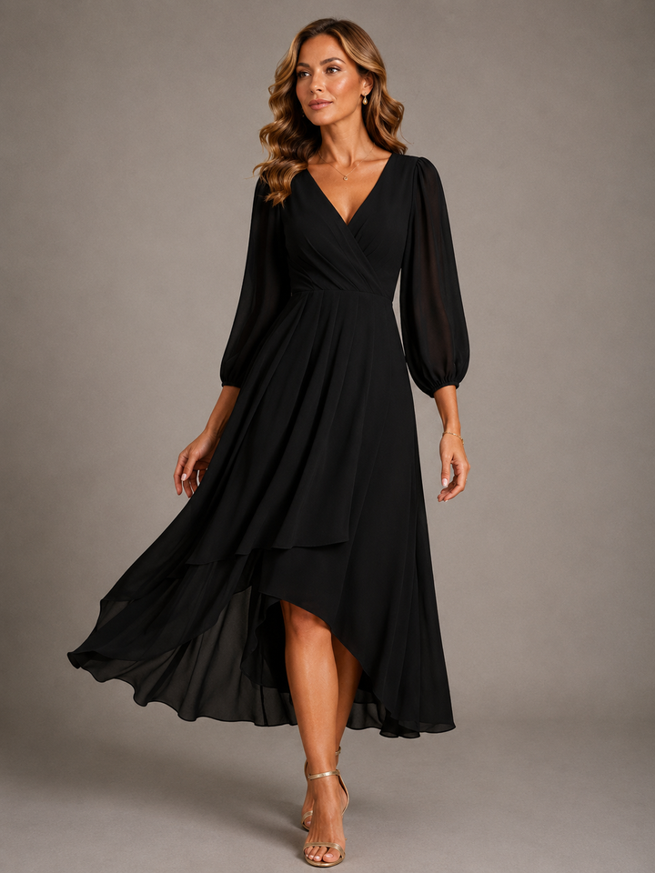 Mia | Robe Longue Élégante à Col en V