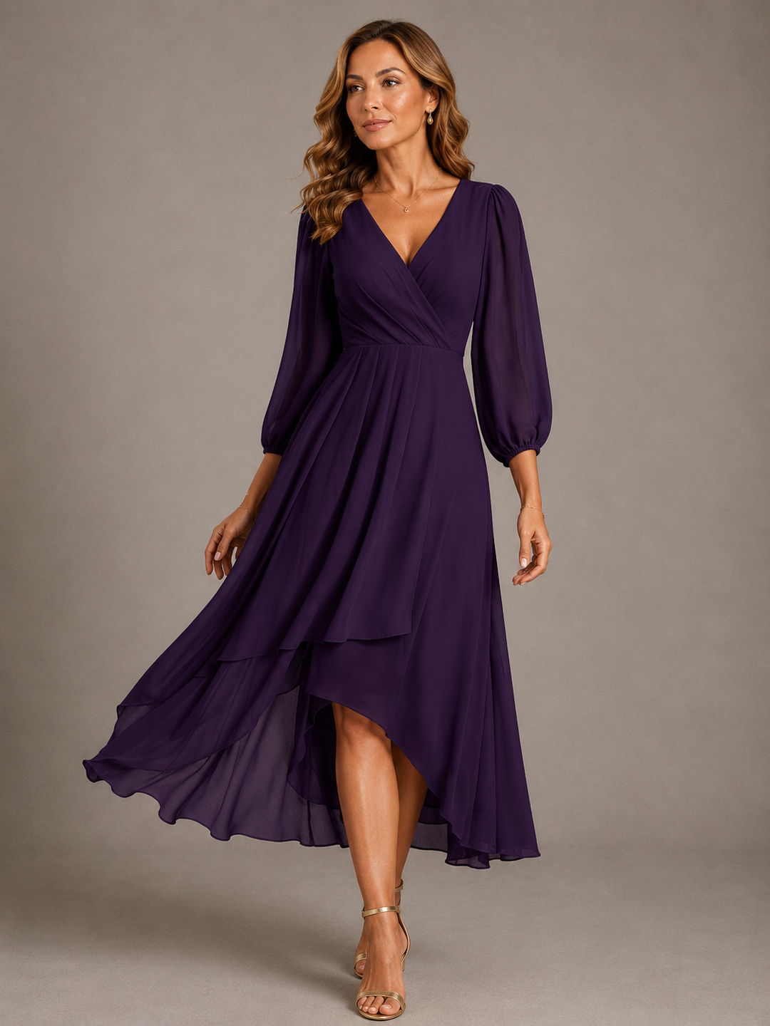 Mia | Robe Longue Élégante à Col en V