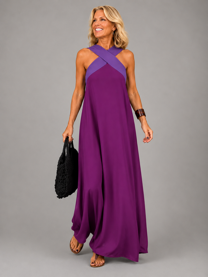 Velora | Robe Longue à Encolure Croisée