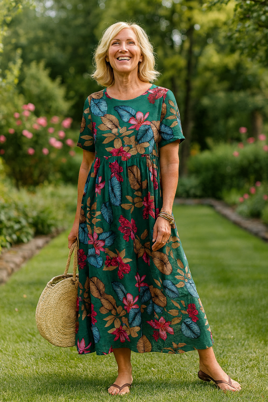 Lovi | Robe Midi Fleurie à Manches Papillon