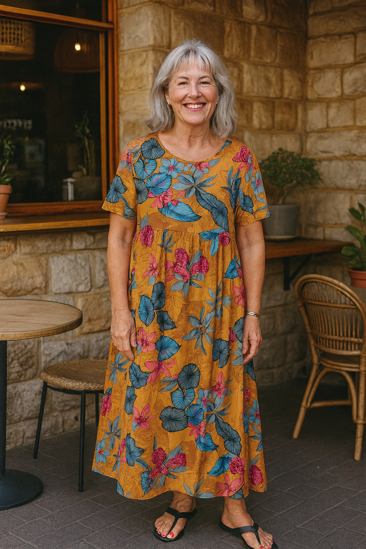 Lovi | Robe Midi Fleurie à Manches Papillon