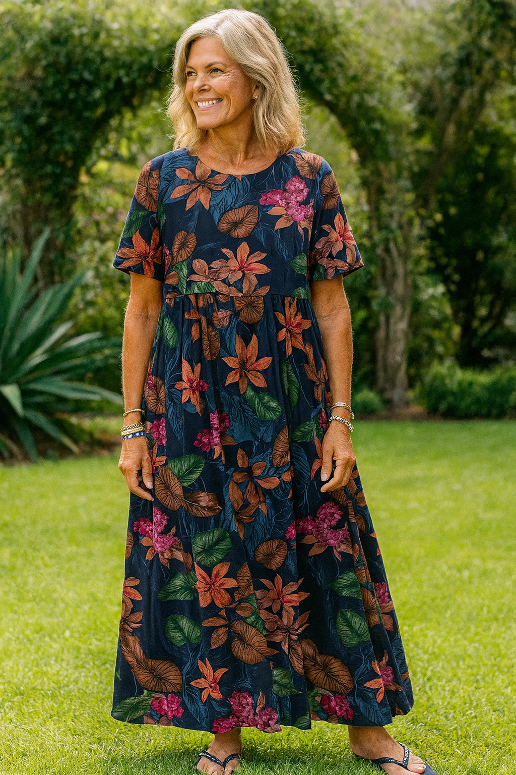 Lovi | Robe Midi Fleurie à Manches Papillon