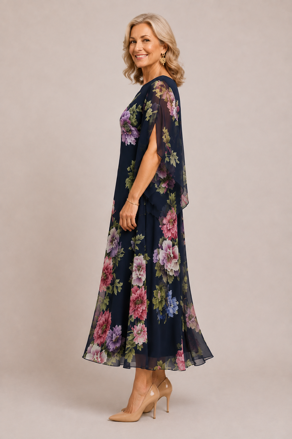 Elowen | Robe Longue Fleur de Minuit