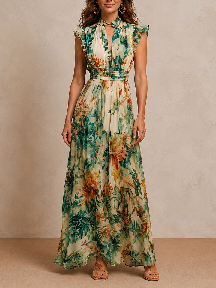 Grace | Robe Tropicale Peinte
