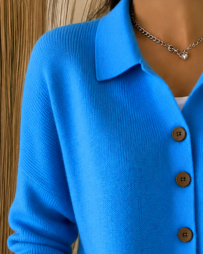 Sienna | Cardigan à Col Boutonné