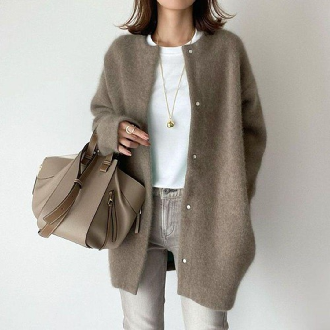 Cardigan Long Sans Col Léa
